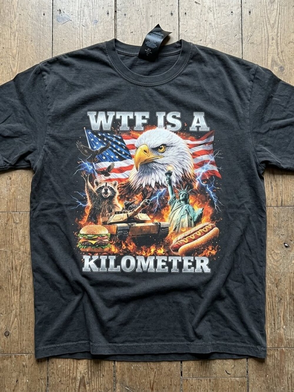 WTF Is A Kilometer Shirt Funny Patriotic USA Eagle